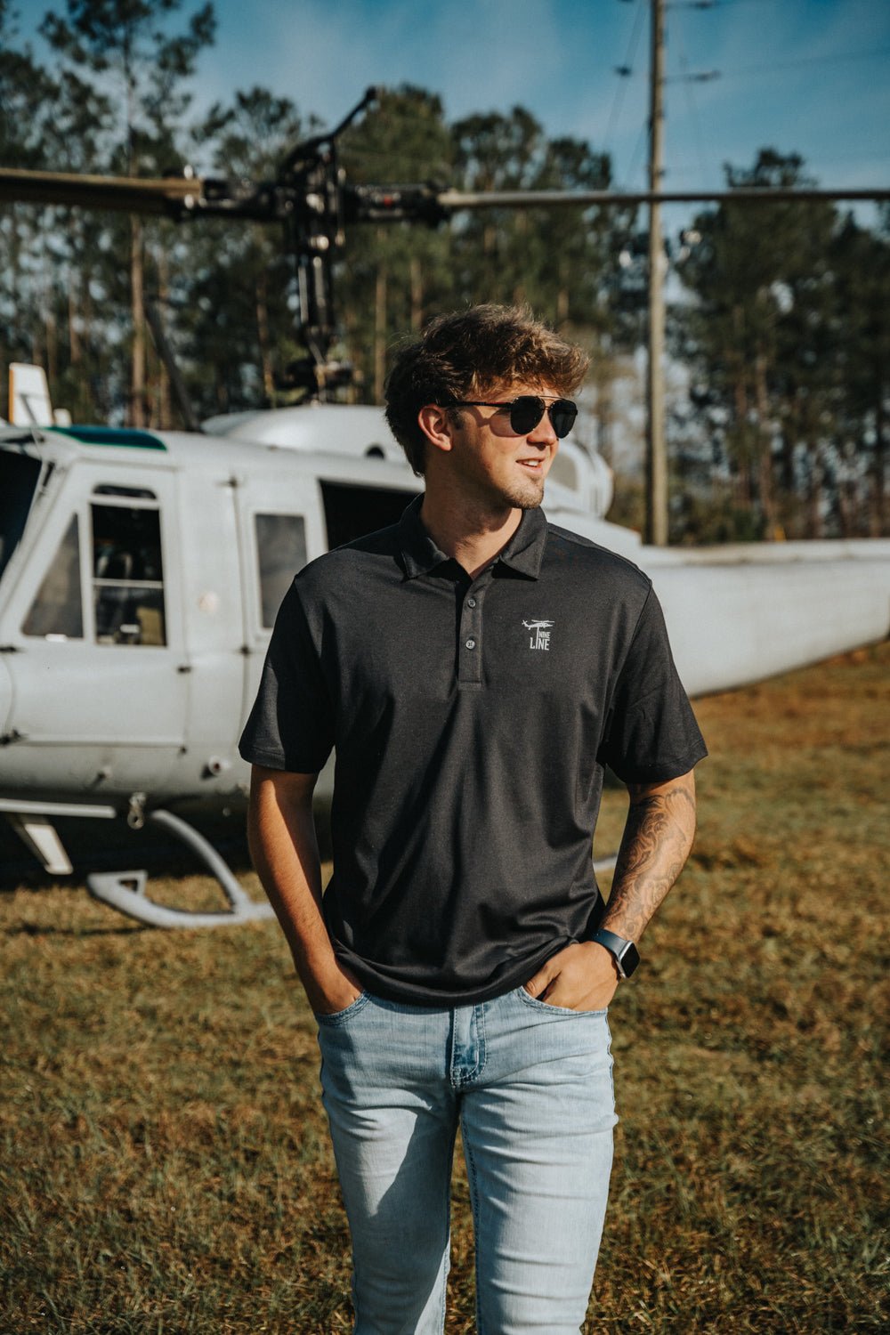 Silicone Dropline Logo - Short Sleeve Polo - Nine Line Apparel