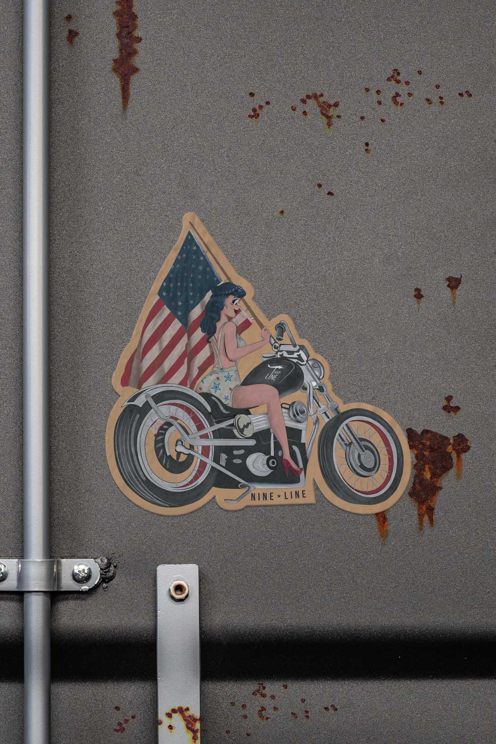 Pin Up Motorcycle - Sticker