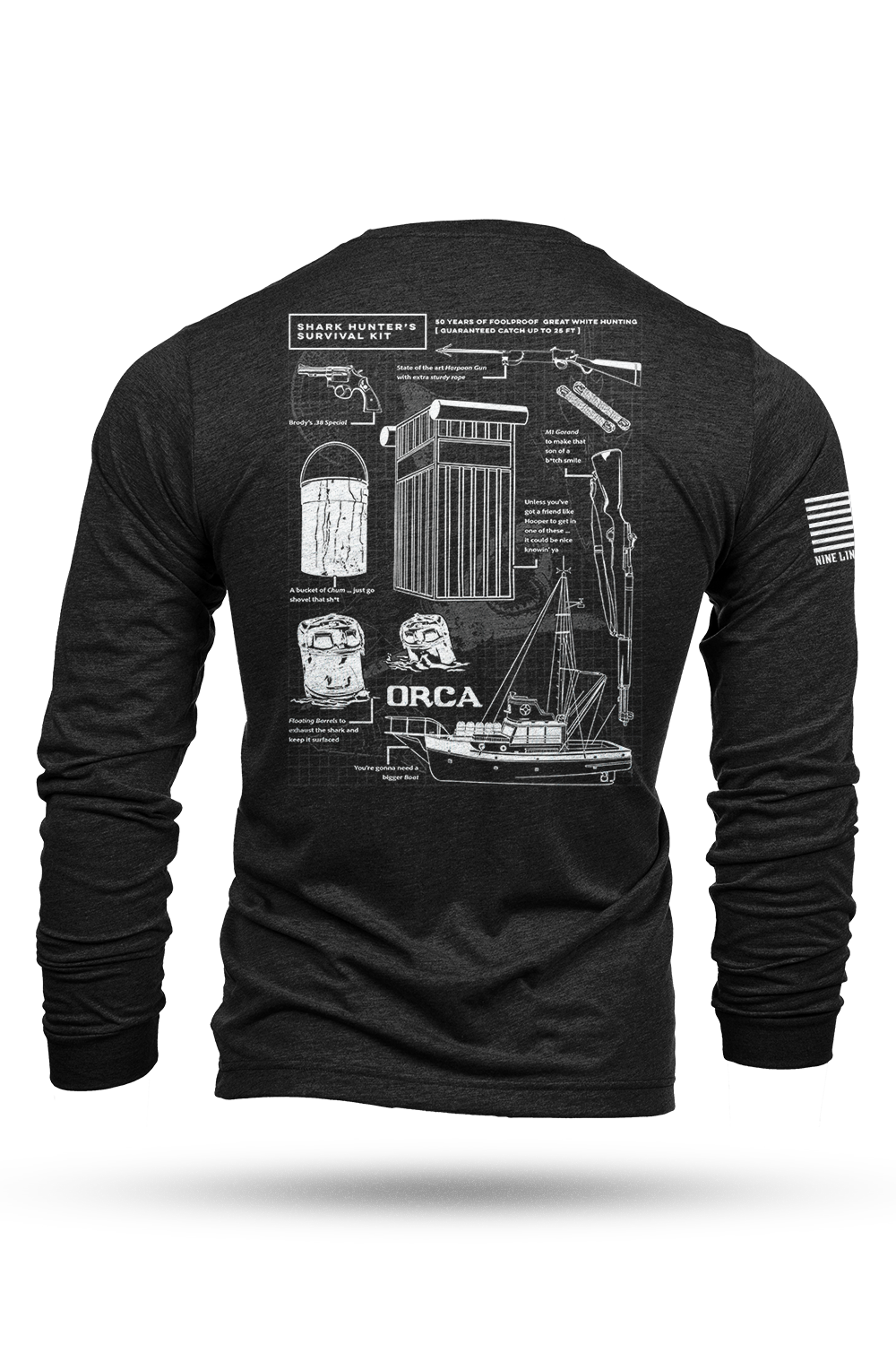Shark Hunter Schematic - Long-Sleeve Shirt