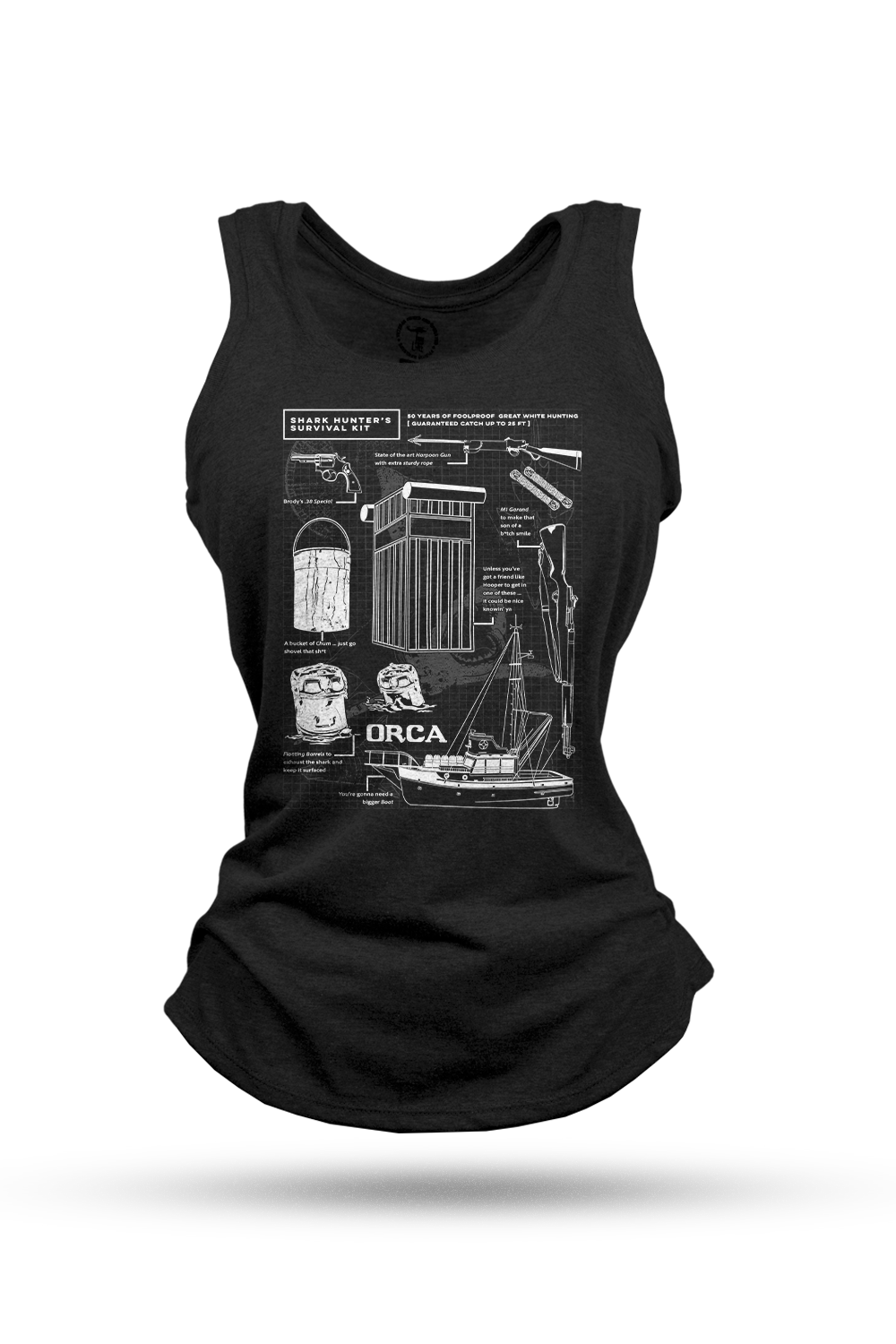 Shark Hunter Schematic - Women's Racerback Tank